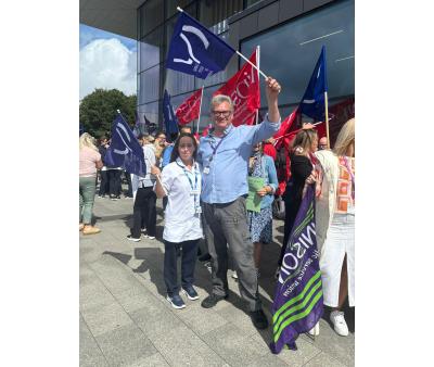 CSP staff and members protesting against racism and hate crimes in Northen Ireland