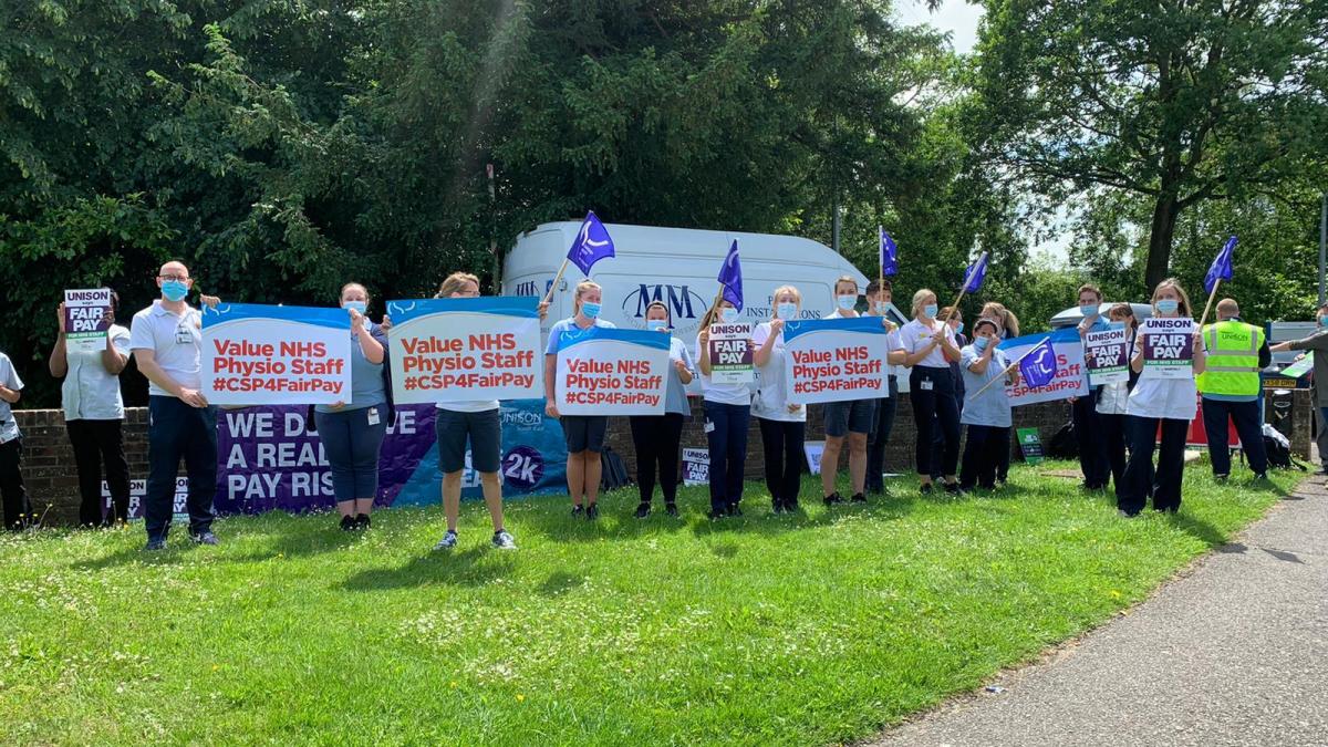 CSP members at Sussex NHS pay demo